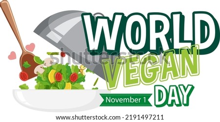 World Vegan Day Logo Concept illustration
