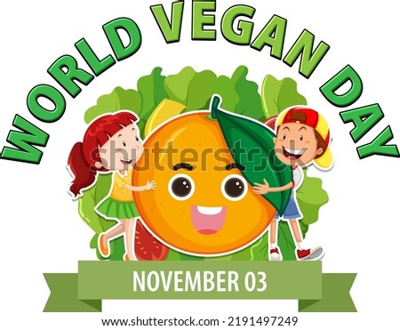 World Vegan Day Logo Design illustration