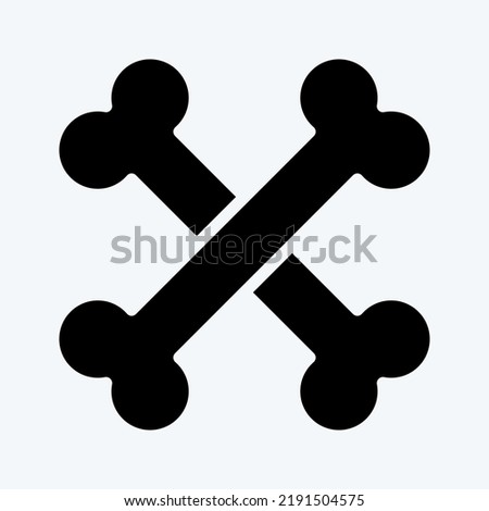 Icon Bones. suitable for Halloween symbol. glyph style. simple design editable. design template vector. simple illustration