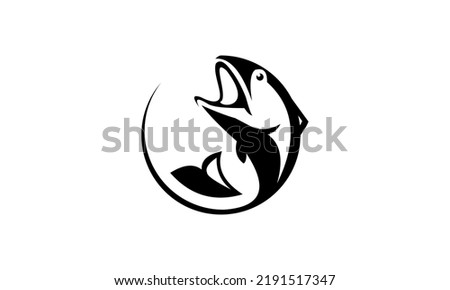 circular fish logo vector design symbol illustration sign icon design idea