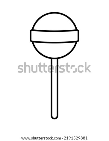 Hand Drawn cute outline stroke lollipop candy icon clipart for halloween decoration banner decoration elements coloring