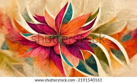 abstract background of colourful flower on leaf and many flower background