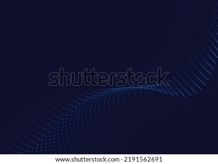 Abstract blue particle wave background