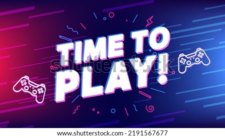 Time to play text with game controller. Royalty-Free Stock Photo #2191567677