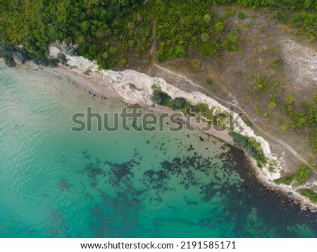 Aerial view of the scenic Cliffs on a sea coast.