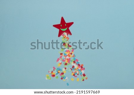shooting star creative art design, smiling star with colorful trail behind it, creative art design