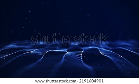Connection concepts The Internet network comes from a polygonal connection using dots and lines, consisting of a dark blue background with space above it. Royalty-Free Stock Photo #2191604901
