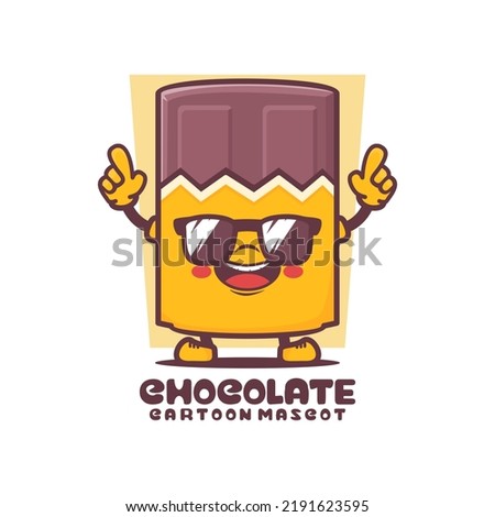 chocolate cartoon mascot. food vector illustration. isolated on a white background