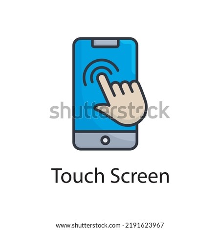 Touch Screen vector filled outline Icon Design illustration. Miscellaneous Symbol on White background EPS 10 File