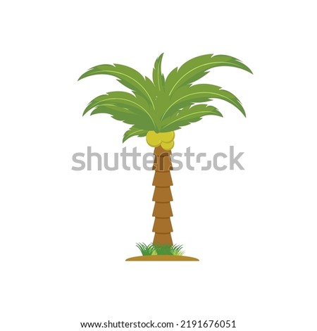 coconut tree, palm tree illustration vector design, Coconut tree icon isolated on white background from ecology collection.