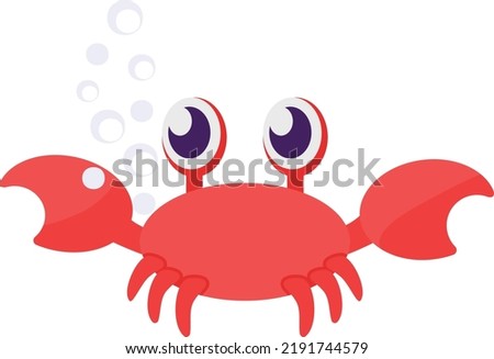Red Crab with bubble Concept, seafood vector color icon design, Deep sea creature symbol, Aquatic Elements Sign, Underwater animal stock illustration