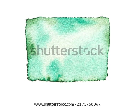 Watercolor texture background. Hand drawing art. Vintage backdrop banner. Aquarelle ground paper. Abstract green wet image. Impression stain template