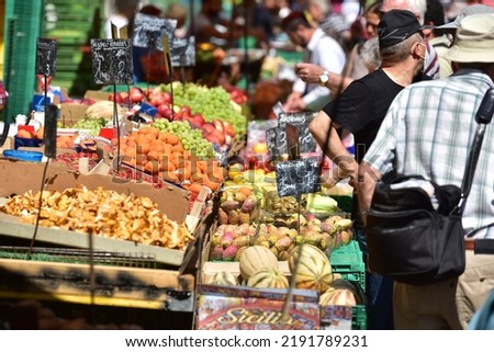 The famous green market Viktor-Adler-Markt in Vienna, Austria, Europe Royalty-Free Stock Photo #2191789231