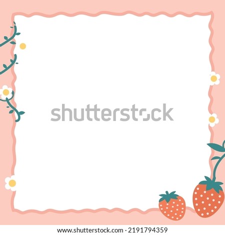 Strawberry Note paper and flower Pattern, Red seamless strawberry, Strawberry pink and white Background, Strawberry Wallpaper Love Cards Vector Stock Vector Illustration.