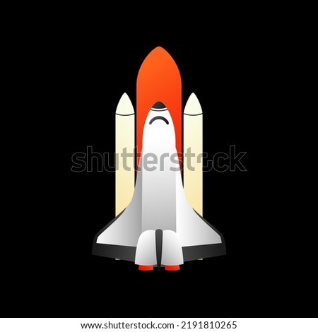 Graphic Rocket on Black Background. Vector illustration