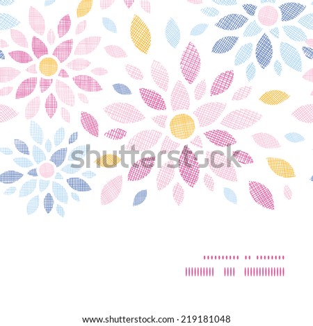 Abstract textile colorful flowers horizontal frame seamless pattern background