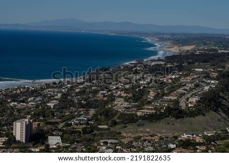 Aerial shot of San Diego Coast