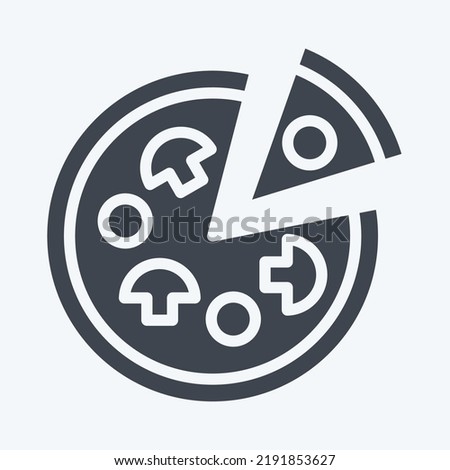 Icon Pizza. suitable for education symbol. glyph style. simple design editable. design template vector. simple illustration