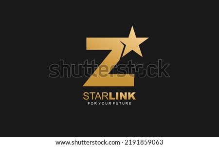 Z logo star for branding company. letter template vector illustration for your brand.