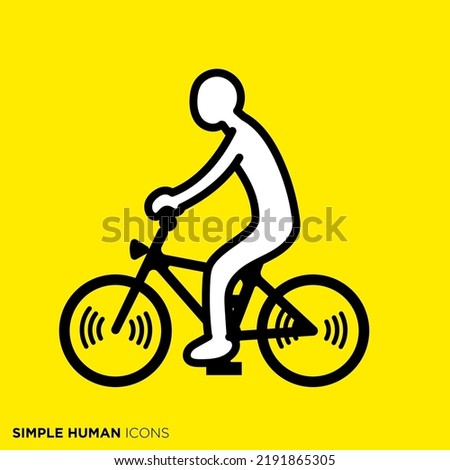 A simple human icon series "People on a bicycle"