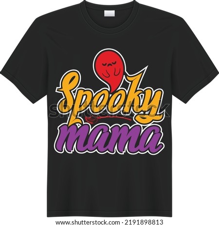 Happy Halloween Spooky Mama typography T-Shirt Design