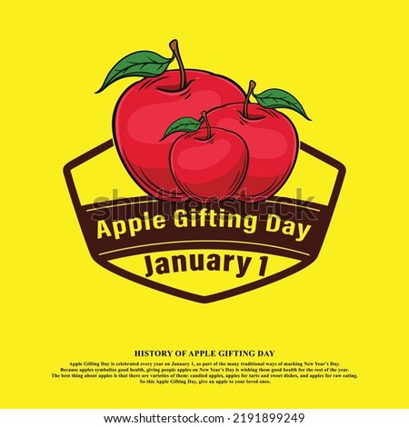 Apple Gifting Day January 1. Red apple 