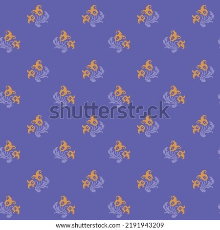 Pattern with flowers  folk cross-stitch