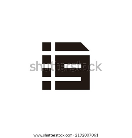 Letter g paper, squares geometric symbol simple logo vector