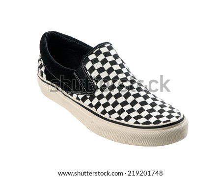 chucks sneaker chequered black and white isolated on white background