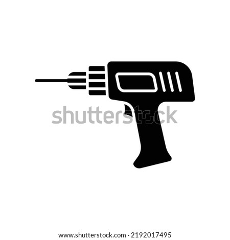 Drilling machine icon. icon related to construction, electronic, labor day. Glyph icon style, solid. Simple design editable