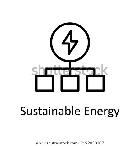 Sustainable Energy vector Outline Icon Design illustration on White background. EPS 10 File