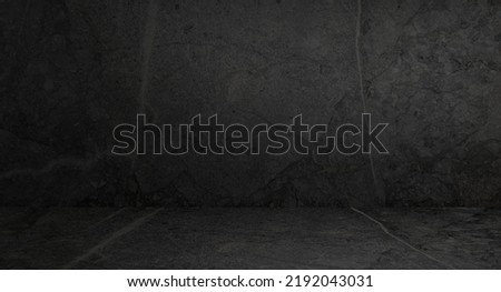 modern dark black marble stone background for product presentation with shadow and light. trend frame, cover, card, postcard. exhibition podium, stand, showcase background for product displayed. Royalty-Free Stock Photo #2192043031