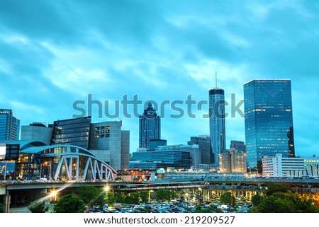 Downtown Atlanta, Georgia at night time