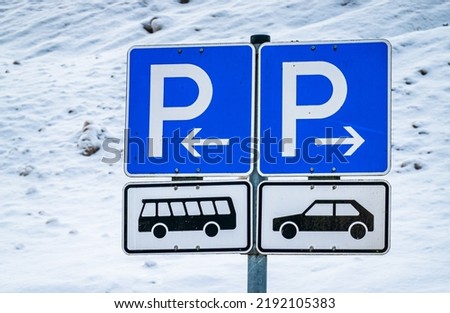 typical german parking signs - with rules