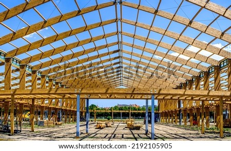 new roof framework at a hall - photo