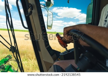closeup view of a farmer harvesting the crop, farm and harvest concept. High quality photo