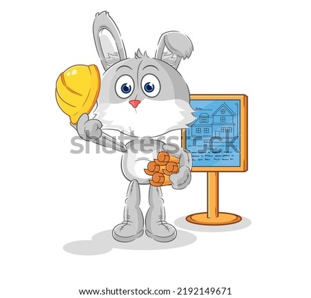 the rabbit Architect illustration. character vector