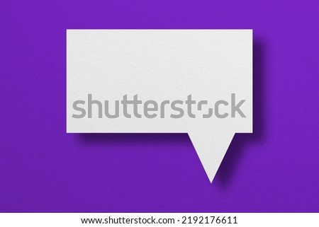 white paper with speech bubbles isolated on purple background communication bubbles design