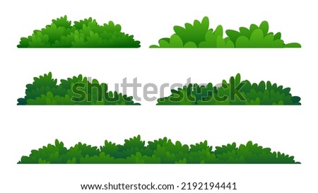 Grass and bush elements collections with flat design Royalty-Free Stock Photo #2192194441