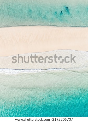 Stunning aerial landscape over a stunning beach at Stradbroke Island in Queensland