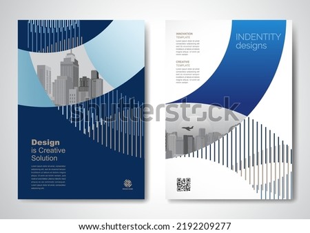 Template vector design for Brochure, AnnualReport, Magazine, Poster, Corporate Presentation, Portfolio, Flyer, infographic, layout modern with blue color size A4, Front and back, Easy to use and edit. Royalty-Free Stock Photo #2192209277