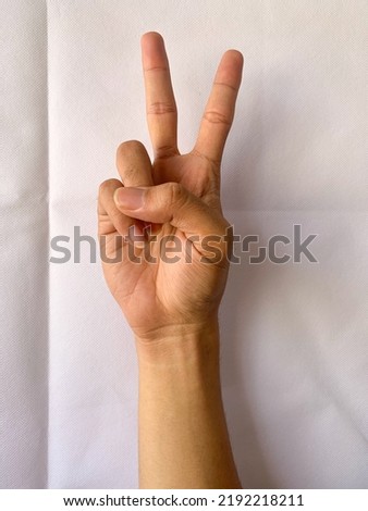 Human's hand gestures, signs, symbols on white background