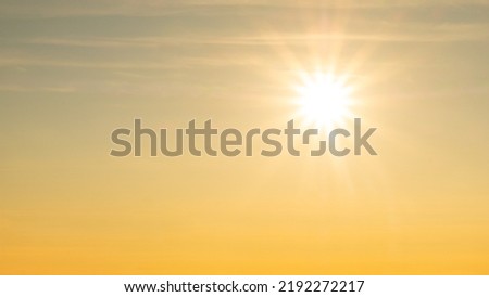 yellow orange bright summer sun, hot weather copy space. Royalty-Free Stock Photo #2192272217