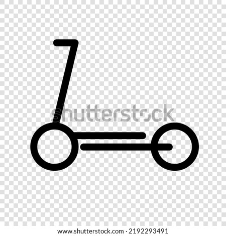 Simple kickboard icon. Scooter and kick skater. Vector.