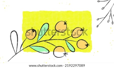 Vector botanical wall arts, with seed and hackberry. Minimalistic and natural. Seed and hackberry and line arts design. Sample text area included. Royalty-Free Stock Photo #2192297089