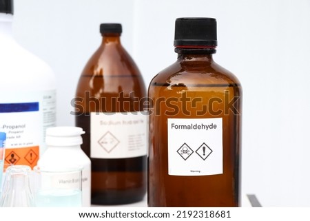 Formaldehyde in bottle, chemical in the laboratory and industry Royalty-Free Stock Photo #2192318681