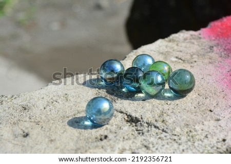 some marbles on the wall