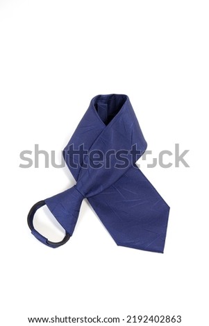 zipper model necktie folded isolated on white background, pre tied men's neckwear close up view   Royalty-Free Stock Photo #2192402863