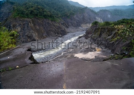 Natural phenomenon, erosion of the Coca River in Ecuador