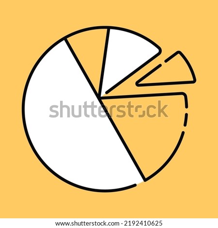 color line icon of pie chart 